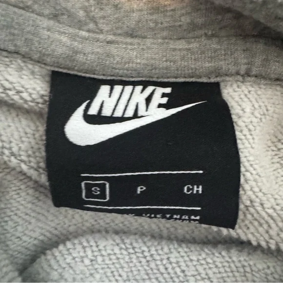 Nike Women's Cropped Grey Hoodie with White Logo Size Small - Picture 3 of 7